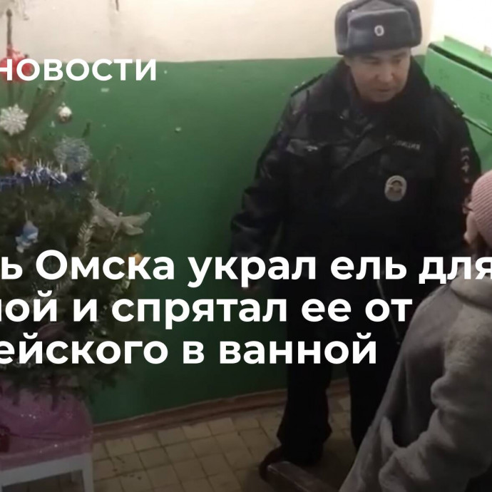 Житель Омска украл ель для любимой и спрятал ее от полицейского в ванной