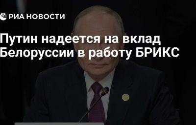 Путин надеется на вклад Белоруссии в работу БРИКС