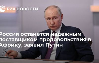 Россия останется надежным поставщиком продовольствия в Африку, заявил Путин