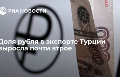 Доля рубля в экспорте Турции выросла почти втрое