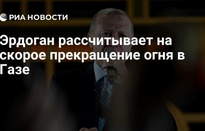 Эрдоган рассчитывает на скорое прекращение огня в Газе