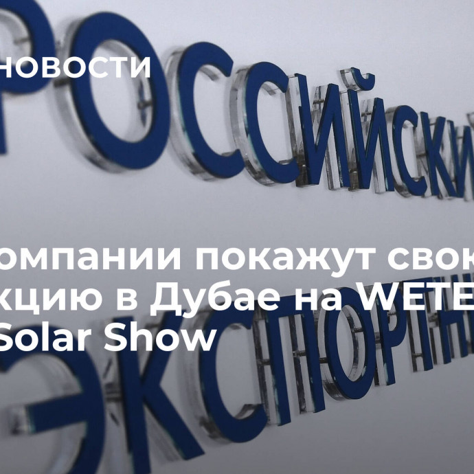 РЭЦ: компании покажут свою продукцию в Дубае на WETEX & Dubai Solar Show