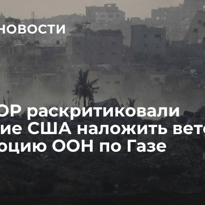 В БАПОР раскритиковали решение США наложить вето на резолюцию ООН по Газе