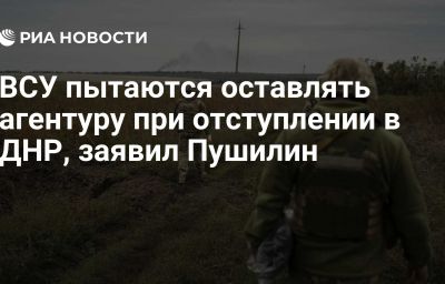 ВСУ пытаются оставлять агентуру при отступлении в ДНР, заявил Пушилин