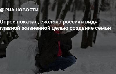 Опрос показал, сколько россиян видят главной жизненной целью создание семьи