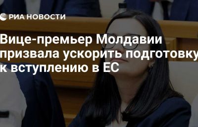 Вице-премьер Молдавии призвала ускорить подготовку к вступлению в ЕС