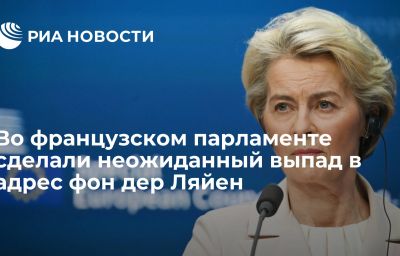 Во французском парламенте сделали неожиданный выпад в адрес фон дер Ляйен