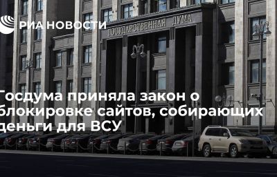 Госдума приняла закон о блокировке сайтов, собирающих деньги для ВСУ