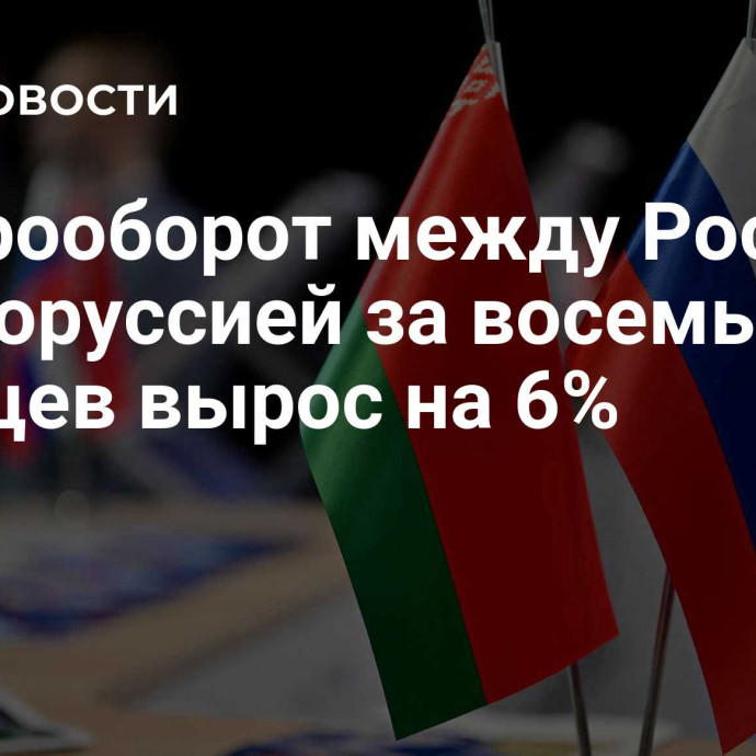 Товарооборот между Россией и Белоруссией за восемь месяцев вырос на 6%