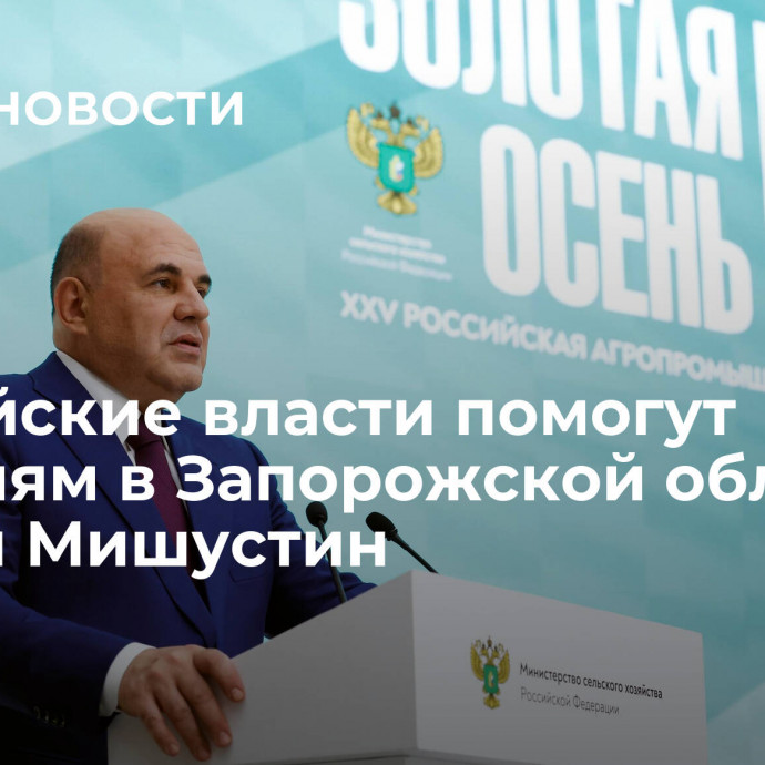 Российские власти помогут аграриям в Запорожской области, заявил Мишустин