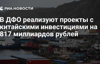 В ДФО реализуют проекты с китайскими инвестициями на 817 миллиардов рублей