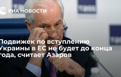 Подвижек по вступлению Украины в ЕС не будет до конца года, считает Азаров