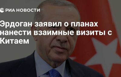 Эрдоган заявил о планах нанести взаимные визиты с Китаем