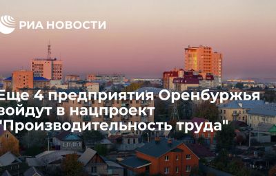 Еще 4 предприятия Оренбуржья войдут в нацпроект "Производительность труда"