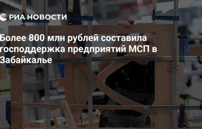 Более 800 млн рублей составила господдержка предприятий МСП в Забайкалье