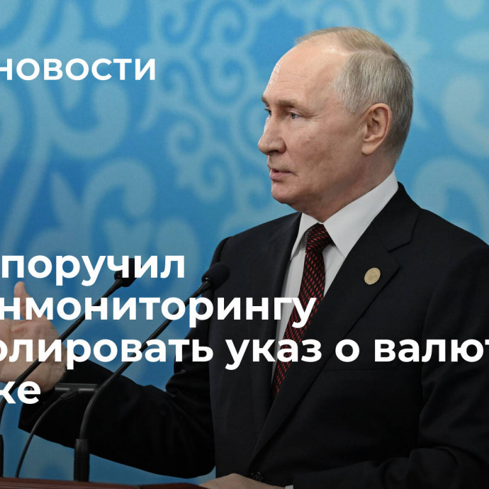 Путин поручил Росфинмониторингу контролировать указ о валютной выручке