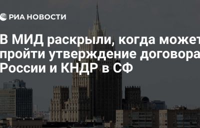 В МИД раскрыли, когда может пройти утверждение договора России и КНДР в СФ