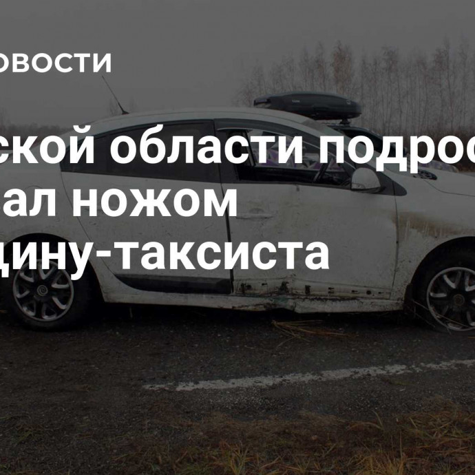 В Омской области подросток изрезал ножом женщину-таксиста