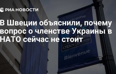 В Швеции объяснили, почему вопрос о членстве Украины в НАТО сейчас не стоит