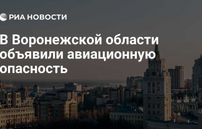 В Воронежской области объявили авиационную опасность