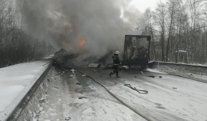 Дальнобойщики погибли в огненной аварии на федеральной трассе 