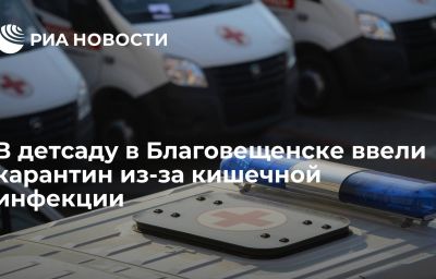 В детсаду в Благовещенске ввели карантин из-за кишечной инфекции