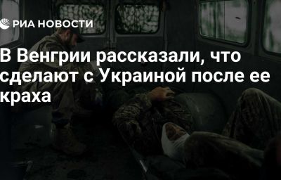 В Венгрии рассказали, что сделают с Украиной после ее краха