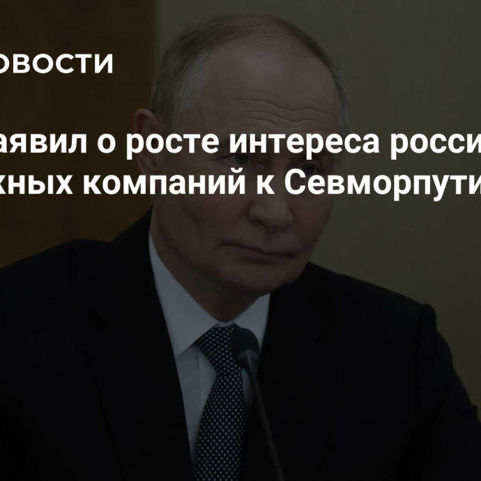 Путин заявил о росте интереса российских и зарубежных компаний к Севморпути