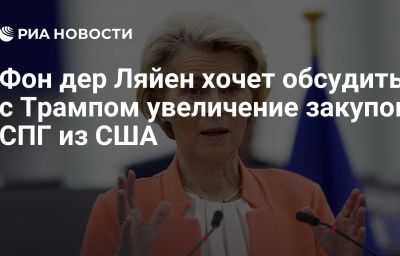 Фон дер Ляйен хочет обсудить с Трампом увеличение закупок СПГ из США