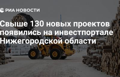 Свыше 130 новых проектов появились на инвестпортале Нижегородской области