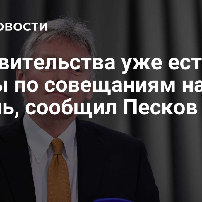 У правительства уже есть планы по совещаниям на май и июнь, сообщил Песков