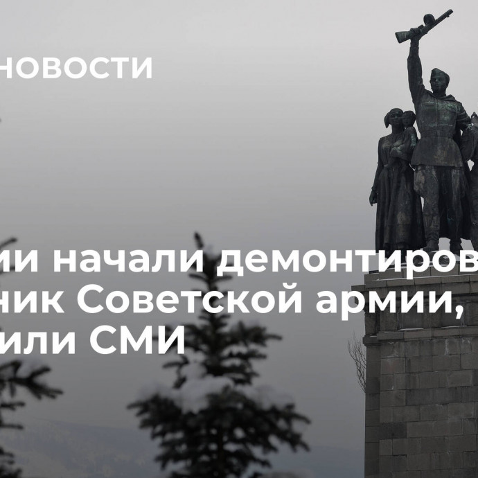 В Софии начали демонтировать памятник Советской армии, сообщили СМИ