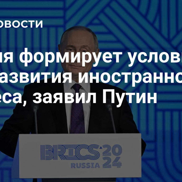 Россия формирует условия для развития иностранного бизнеса, заявил Путин