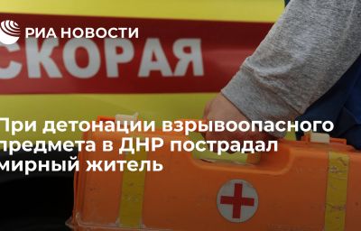 При детонации взрывоопасного предмета в ДНР пострадал мирный житель