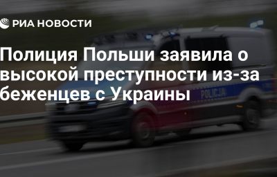 Полиция Польши заявила о высокой преступности из-за беженцев с Украины