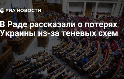 В Раде рассказали о потерях Украины из-за теневых схем