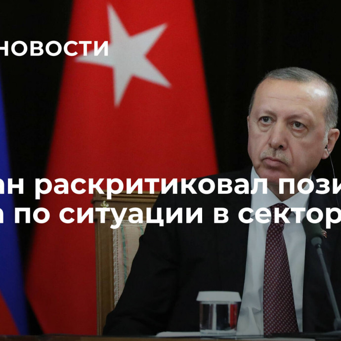 Эрдоган раскритиковал позицию Запада по ситуации в секторе Газа