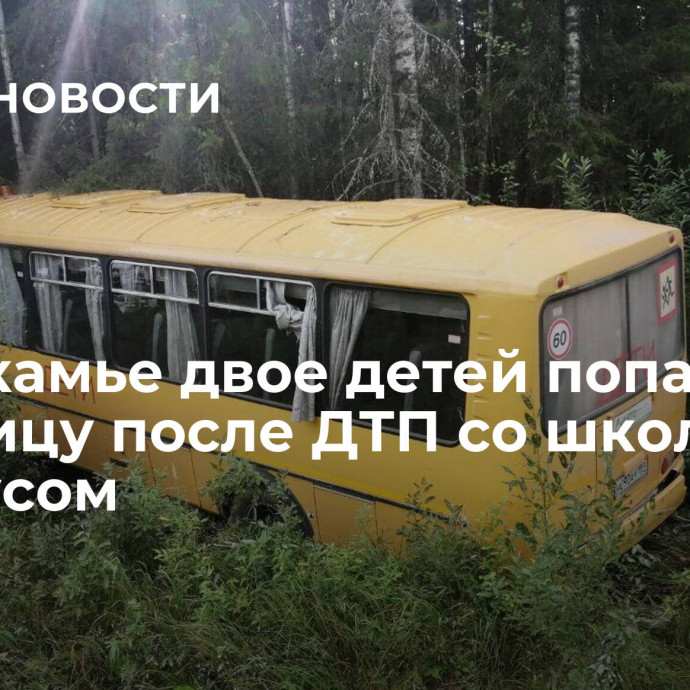 В Прикамье двое детей попали в больницу после ДТП со школьным автобусом