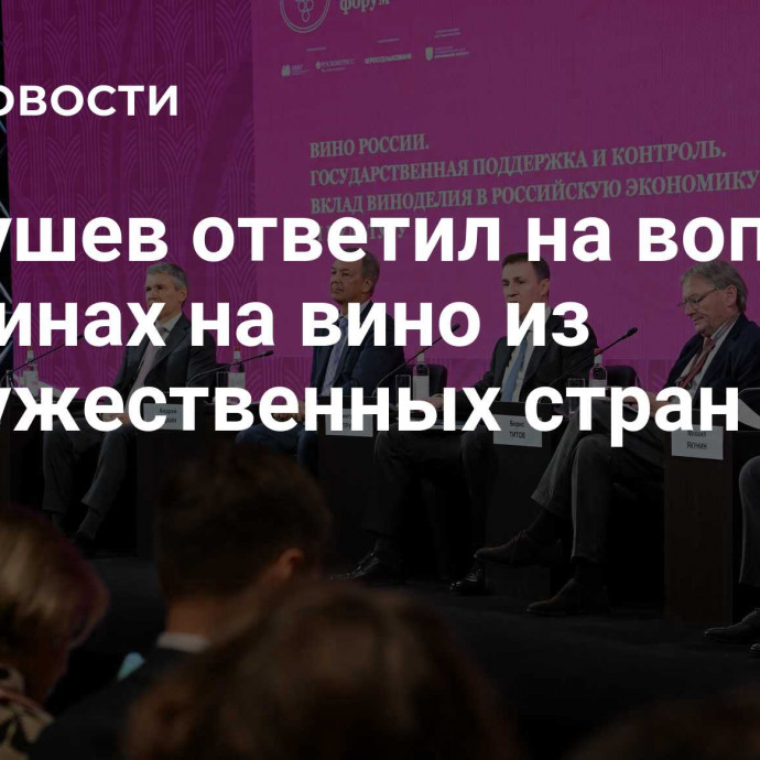 Патрушев ответил на вопрос о пошлинах на вино из недружественных стран