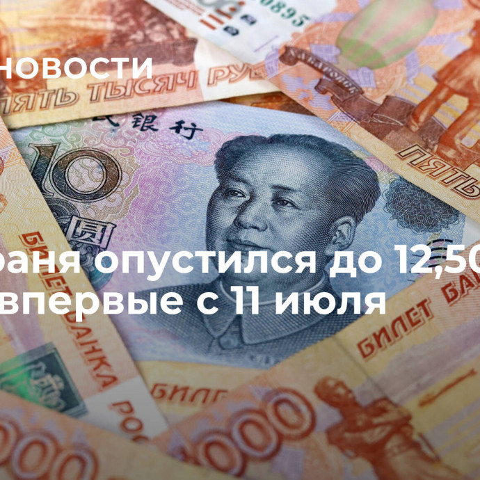 Курс юаня опустился до 12,50 рубля впервые с 11 июля