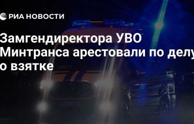 Замгендиректора УВО Минтранса арестовали по делу о взятке