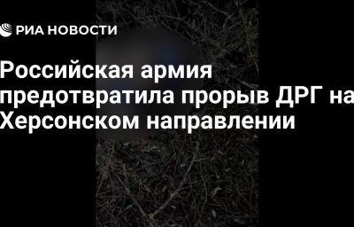 Российская армия предотвратила прорыв ДРГ на Херсонском направлении