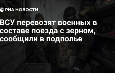 ВСУ перевозят военных в составе поезда с зерном, сообщили в подполье