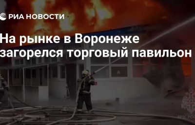 На рынке в Воронеже загорелся торговый павильон