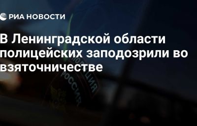 В Ленинградской области полицейских заподозрили во взяточничестве