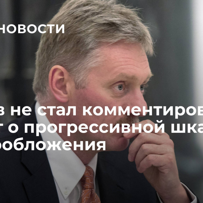 Песков не стал комментировать проект о прогрессивной шкале налогообложения