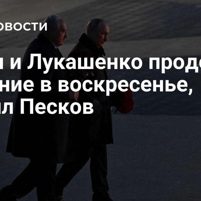 Путин и Лукашенко продолжат общение в воскресенье, заявил Песков