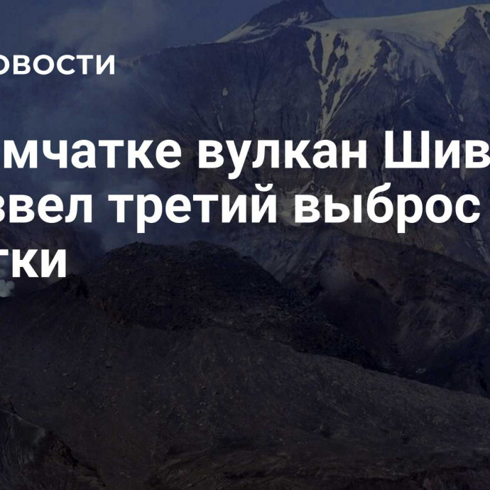 На Камчатке вулкан Шивелуч произвел третий выброс пепла за сутки