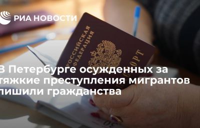 В Петербурге осужденных за тяжкие преступления мигрантов лишили гражданства