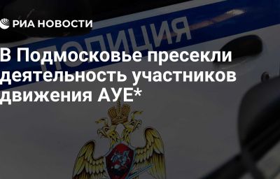 В Подмосковье пресекли деятельность участников движения АУЕ*